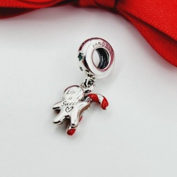 Authentic Pandora Gingerbread Man Dangle Charm - Picture 2 of 5